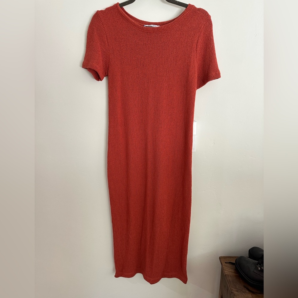 Zara knit midi dress orange